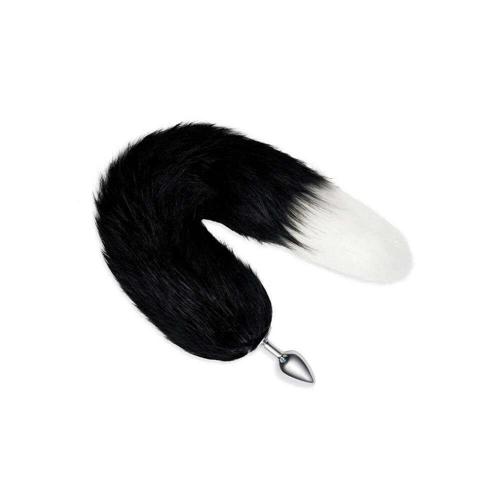 Black Foxtail Butt Plug with Metal Plug – Beginner Friendly Sensory Tail