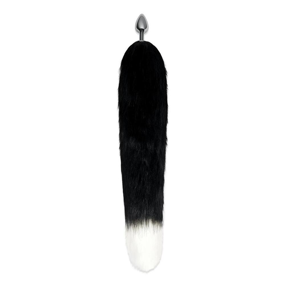 Black Foxtail Butt Plug with Metal Plug – Beginner Friendly Sensory Tail