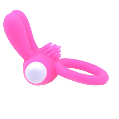 Pink Silicone Cock Ring with Rabbit Ears – Vibrating & Adjustable for Ultimate Pleasure