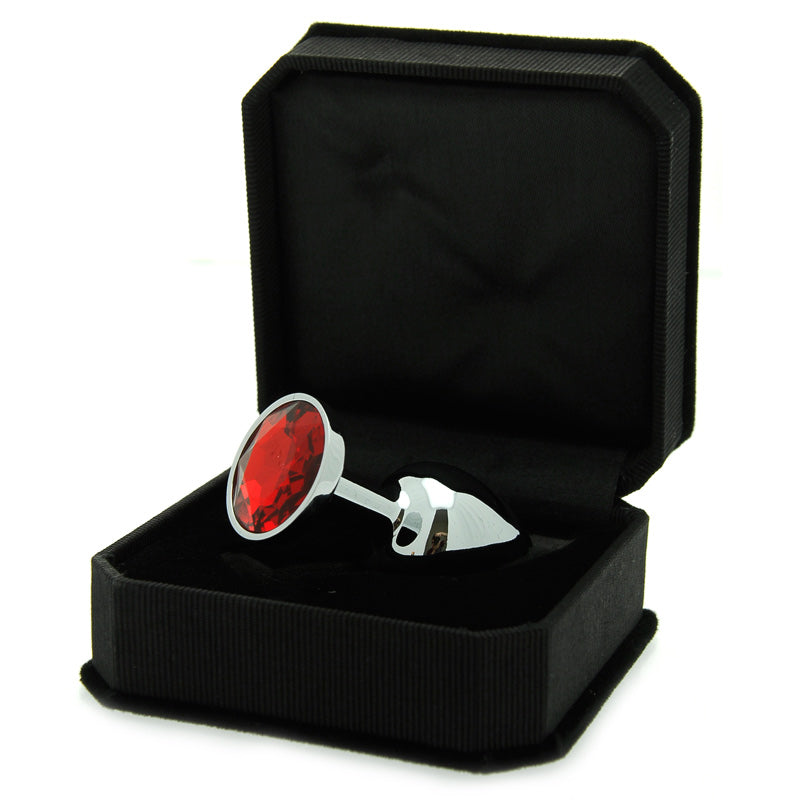 Jewel Stainless Steel Butt Plug with Glass Gemstone – Silver