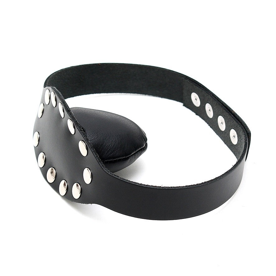 Genuine Leather Studded Gag with Soft Mouthpiece – Adjustable Fit