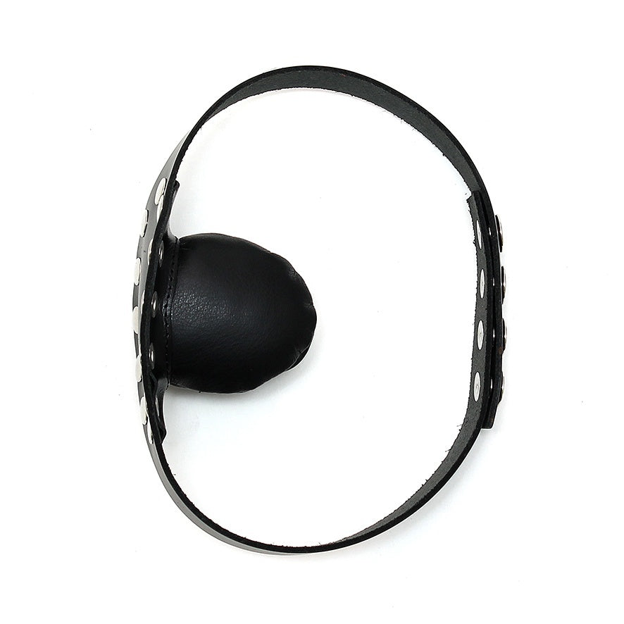 Genuine Leather Studded Gag with Soft Mouthpiece – Adjustable Fit