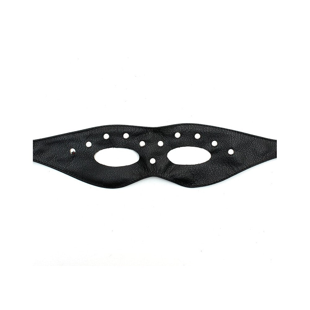 Genuine Leather Open Eye Mask with Decorative Rivets – Adjustable Buckle