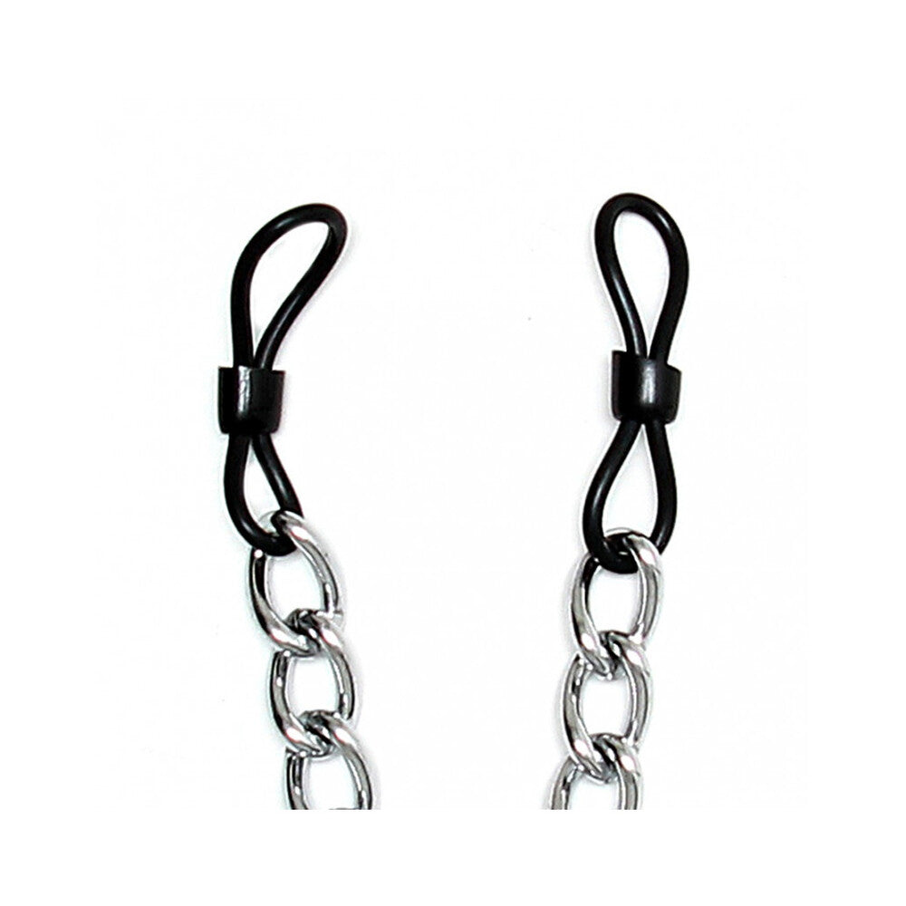 Draw Up Adjustable Rubber Nipple Clamps with Chain – Silver