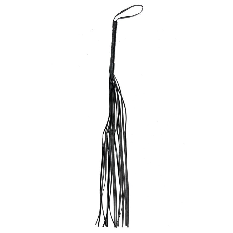 Genuine Leather Whip 31.5 Inches with 14 Strands – Black