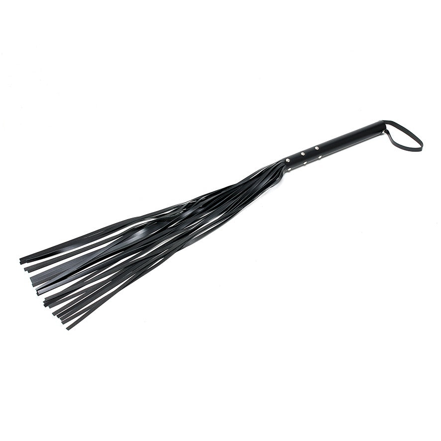 Genuine Leather Whip 38 Inches with 18 Strands – Black