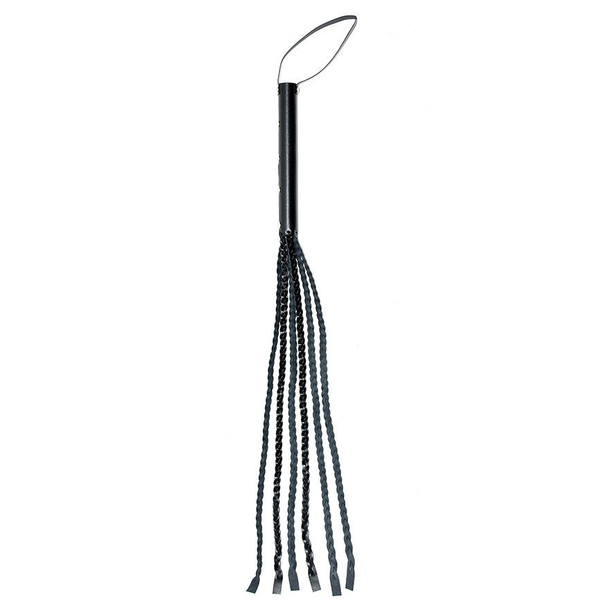 Genuine Leather Whip 25.5 Inches with 6 Plaited Strands – Black