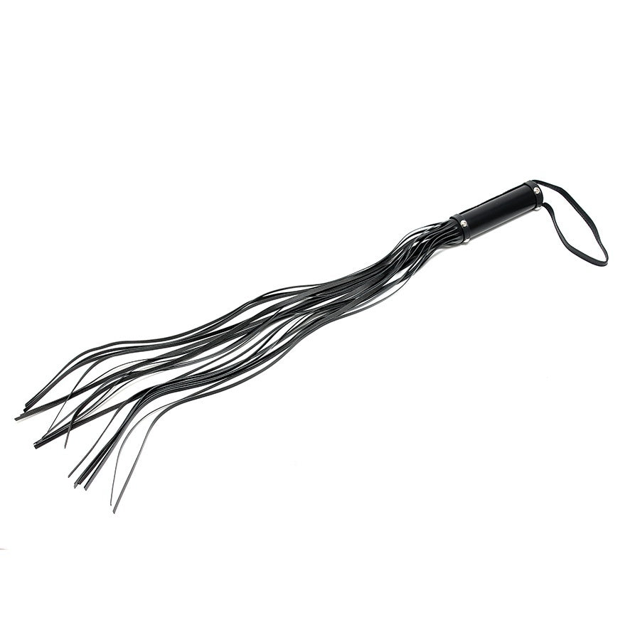 Genuine Leather Whip 30 Inches with 19 Strands – Black