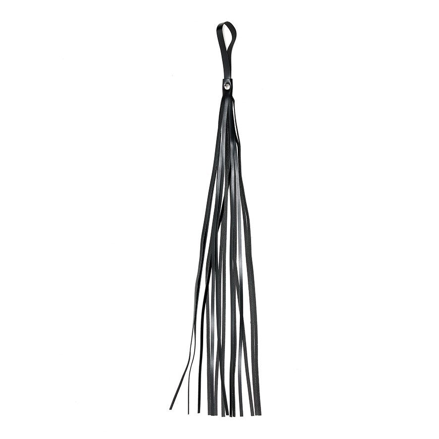 Genuine Leather Floppy Whip with Long Handle and Soft Strands