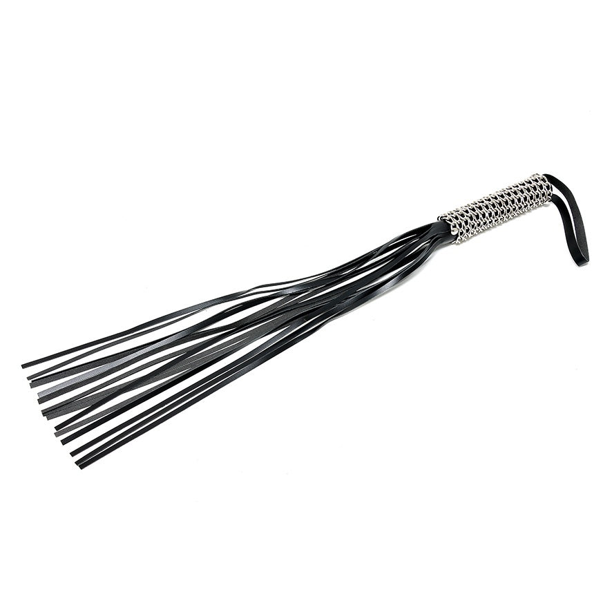 Leather and Chain Whip – Genuine 16-String BDSM Impact Toy