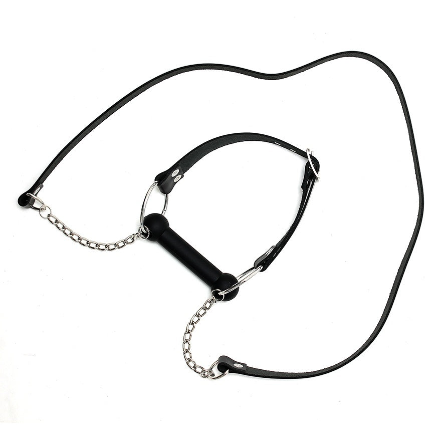 Genuine Leather Horse Bit Gag with Adjustable Reins – BDSM Accessory