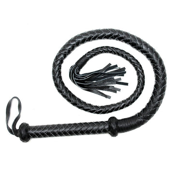 Long Arabian Black Leather Whip – 73 Inches