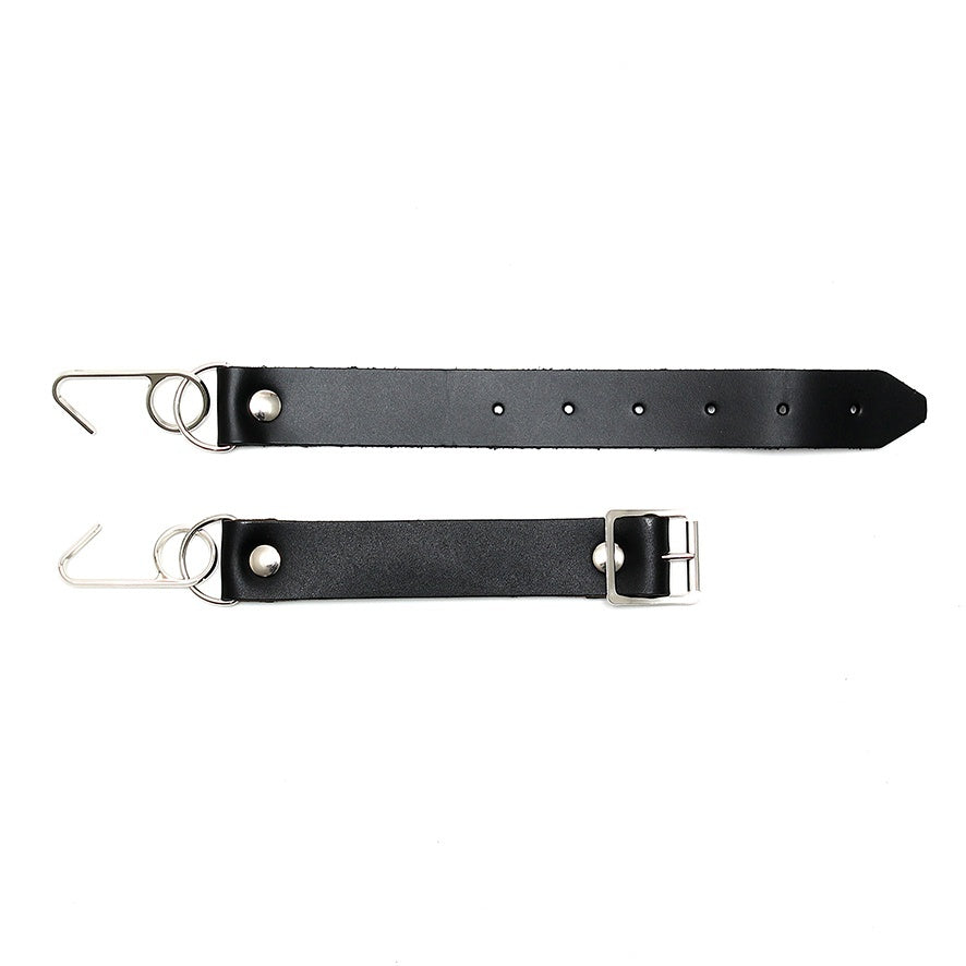 Black Leather Gag with Smile Hooks – Adjustable BDSM Restraint